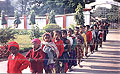 Children of our neighbourhood being led to their classrooms