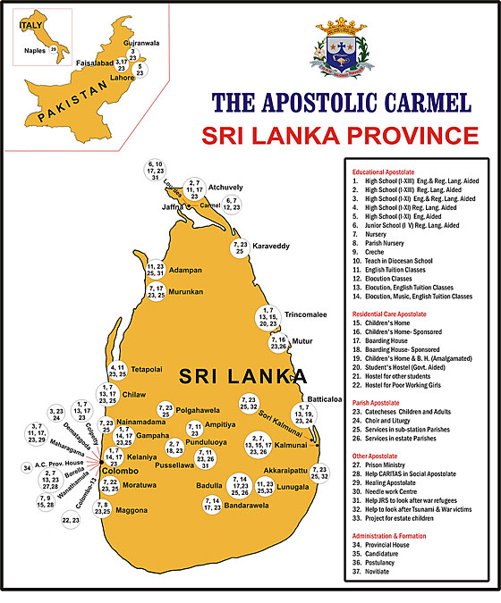 MAP OF SRI LANKA PROVINCE