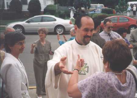 Sister Janet Marchesani, Jane Long, and Fr. Mike Depcik